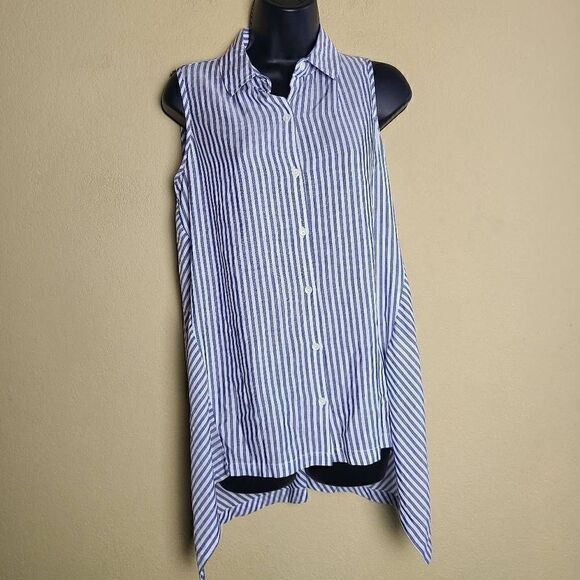Max Studio Striped Sleeveless Top - Picture 1 of 8